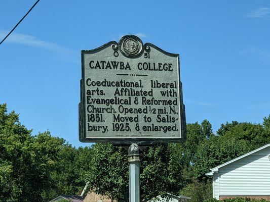 Catawba College Historical Marker, Newton