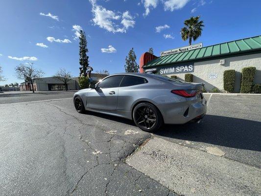 BMW 430i coupe. He'll tint your factory windows and make it