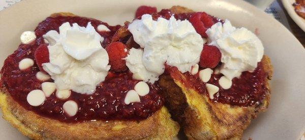 Raspberry and white chocolate French toast from daily specials board....awesome!