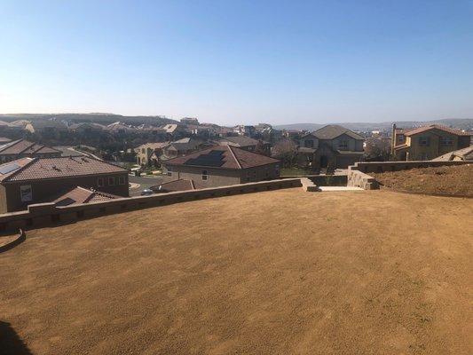 Decomposed granite added to top of yard