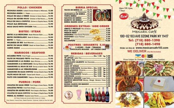 Mexican Cafe 103 Menu