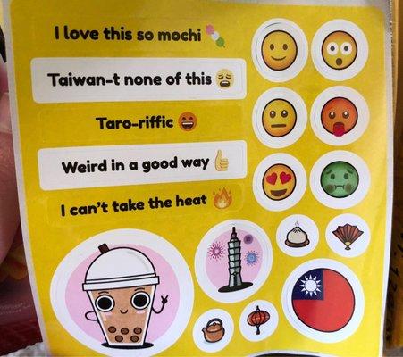 These are the stickers that came in the Taiwan box.