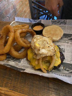 Smashburger and onion rings