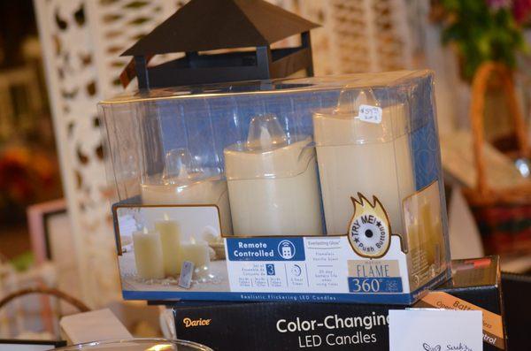 Sarah's Flowers & Gifts carries a nice selection of flameless, battery operated, timer candles. We're located at 102 Legion ManchesterIA