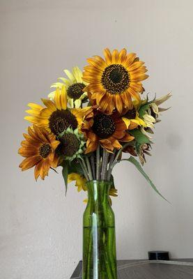 Vase and picked flowers from Stanley Pond Adventure Farm