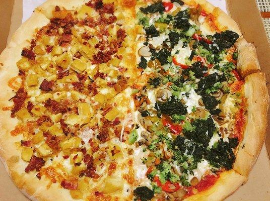 Chicken Club Pizza & Veggie Lover 's Pizza