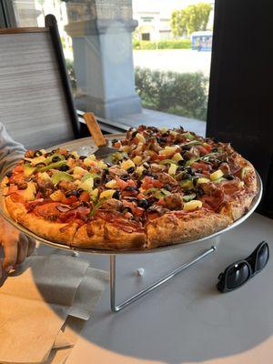 The everything pizza is delicious