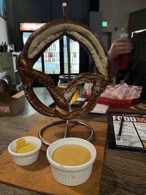 Pretzel with beer cheese