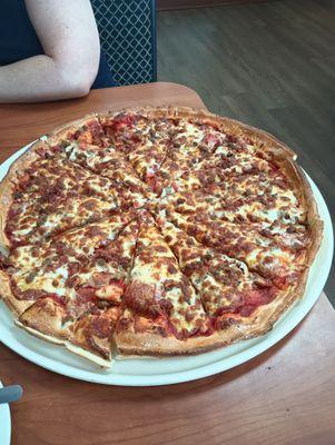 All meat pizza