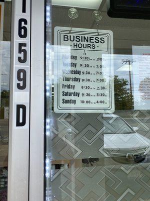 Business hours