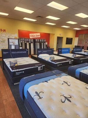 S&F luxury line and also our house brand Sleepys, with beds starting as low as $199 at 3690 hwy 95, see Ms Dee