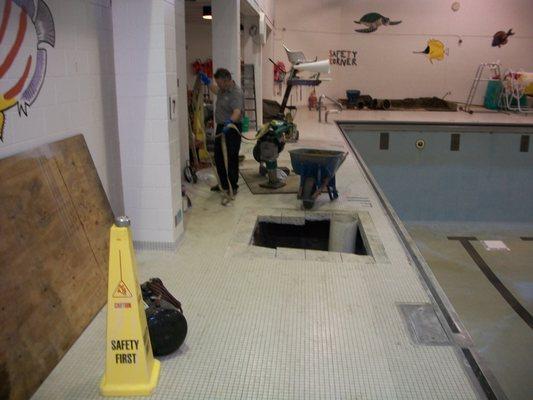 Installing a Cleanout at a public pool