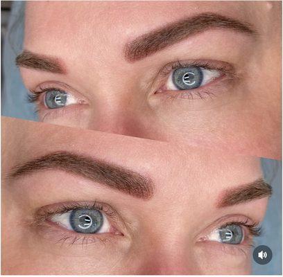 Eyebrows permanent makeup, Powder  technique