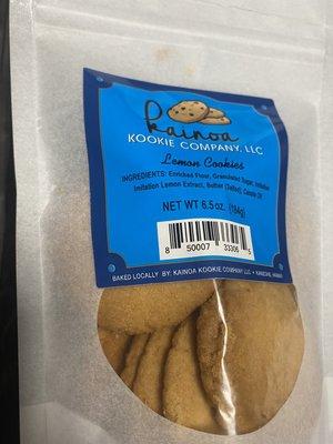 Kainoa Kookie Company LLC  Lemon cookies. Found these at Kapiolani Medical Center Gift Shop!