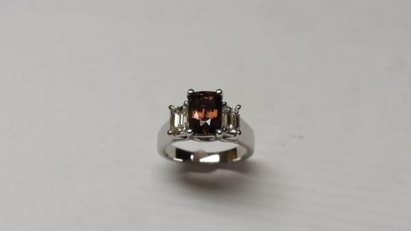 Custom made 2.36 carats Alexandrite diamonds ring, made in 2015