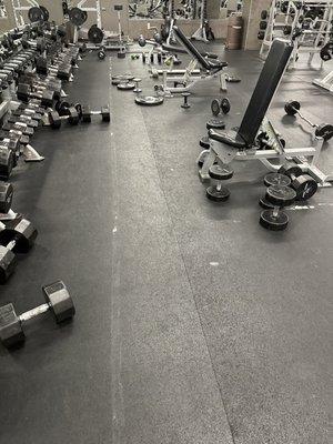 Nobody in the weight room and this is how it looks on a daily basis