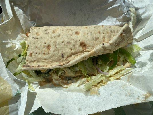 BLT flatbread w/ lettuce, spinach, green & banana peppers, pickles, southwest sauce and ranch