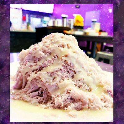 Taro Snow Fluff with condensed milk