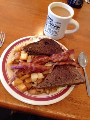 Double Eggs, Home Fries, Toast & Bacon