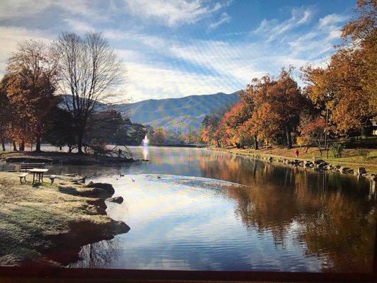 Black Mountains Lake Tomahawk with late Fall Foliage