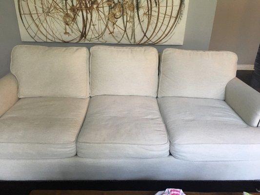 White couch with NO vomit stains!!