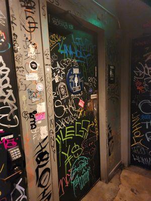 The bathroom doors.