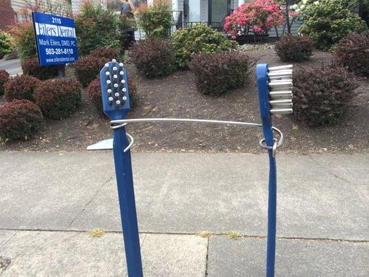 The bike rack at Dr. Eiler's office.