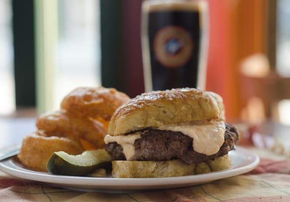 Try a pretzel burger on a made from scratch pretzel bun