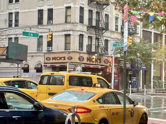 Three Yellow Cabs in a row on Sunday Morning ready to serve you on a rainy day. 11/13/22