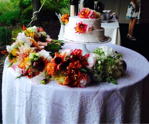 Beautiful ice cream wedding cake.