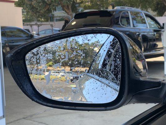 Bubbles on the mirror when finished.