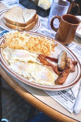 Hearty Breakfast, Sourdough Toast.