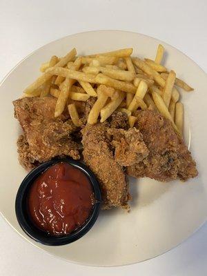 Fried Chicken with French Fries