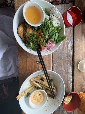 Hanoi catfish vermicelli and Taro fries