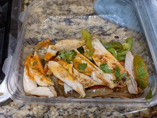 Uncooked chicken fajitas