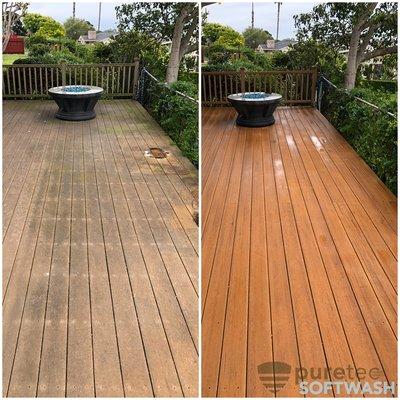 Trex composite deck softwash restoration