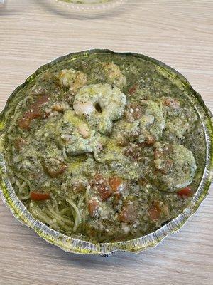 Shrimp Capellini alla Pesto