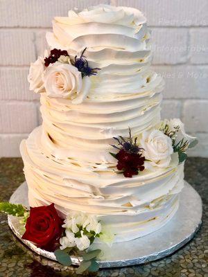 Ruffle design created with our famous light icing!