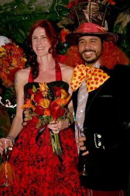 Halloween Wedding, Bride and Groom