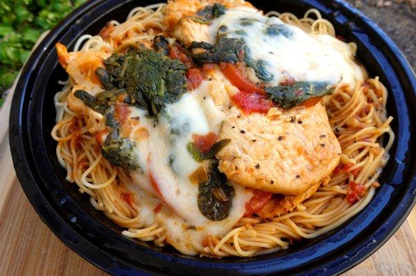 Caprese Chicken over Angel Hair