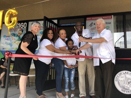 Ribbon cutting for Belmont Pharmacy by councilman Bob coffin of Ward 3, Las Vegas and the Las Vegas metro chamber of commerce