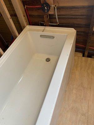 They installed our new tub as well with a complicated drain!