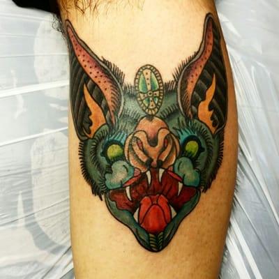 Traditional bat tattoo.