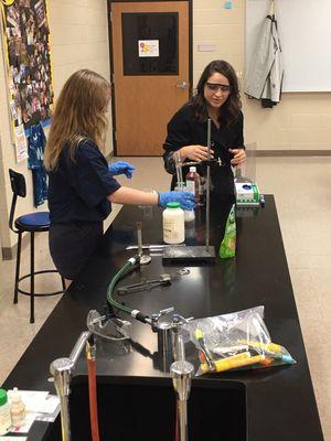 One of our Chemistry labs during one of our group shadow day called Hurricane Training Camps.