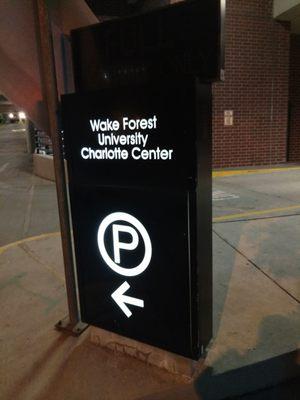 Parking entrance sign on 6th Street