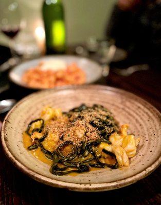 Shrimp Squid Ink Pasta + Maccheroncelli