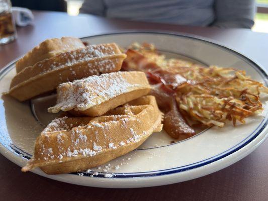 Pick 3 - waffles, bacon and hash browns