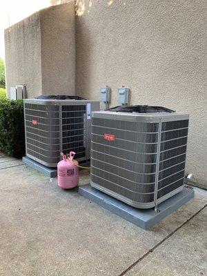 Two 16 seer high efficient air conditioning units