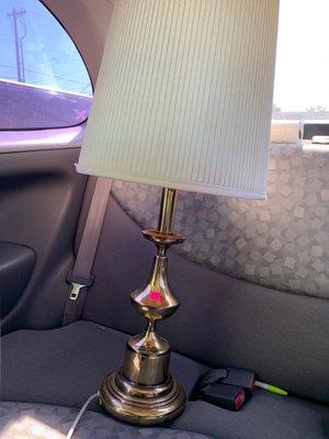 Mid century brass lamp 1/2 off $7.50