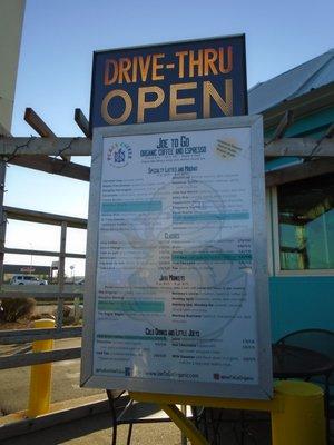 Drive-up menu on the north side.